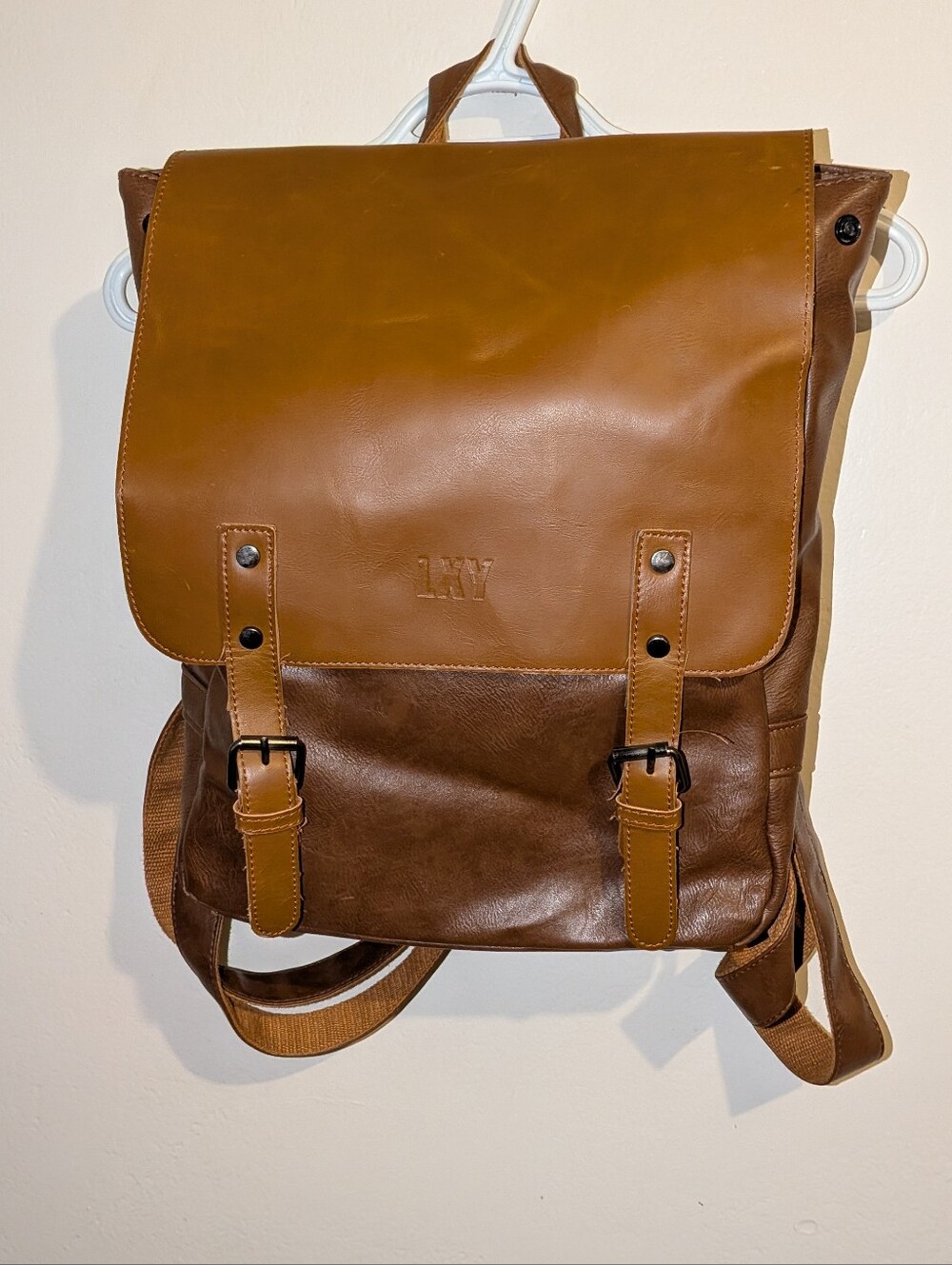 LXY Vintage Vegan Leather Backpack